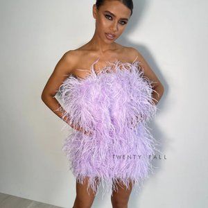 Twenty Fall Feather Dress, Feather Mini, Mini Dress